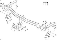 Towtrust Fixed Flange Automotive Towbar For Toyota RX400 SUV 2005 To 2009