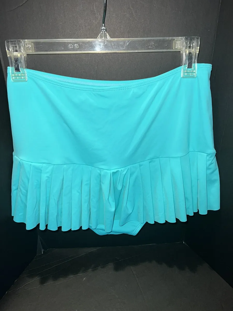 Beach House Sophie Pleated Swim Skirt Bottom Size 10 Caribbean Aqua Blue  NWOT