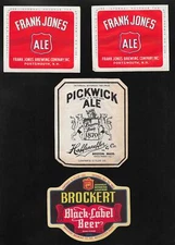 4 Vintage Ale & Beer Labels Picwick, Frank Jones & Brockert