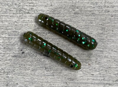 crappie lure .75  Panfish Maggot Bodies Green Pumpkin Green Glitter Lot Of 60