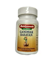 2 X Baidyanath Ayurvedic Gandhak Rasayan 40 Tablets Useful In Skin Diseases