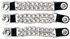 3 POW MIA MILITARY VETERAN DOUBLE CHAIN MOTORCYCLE BIKER VEST EXTENDERS USA MADE