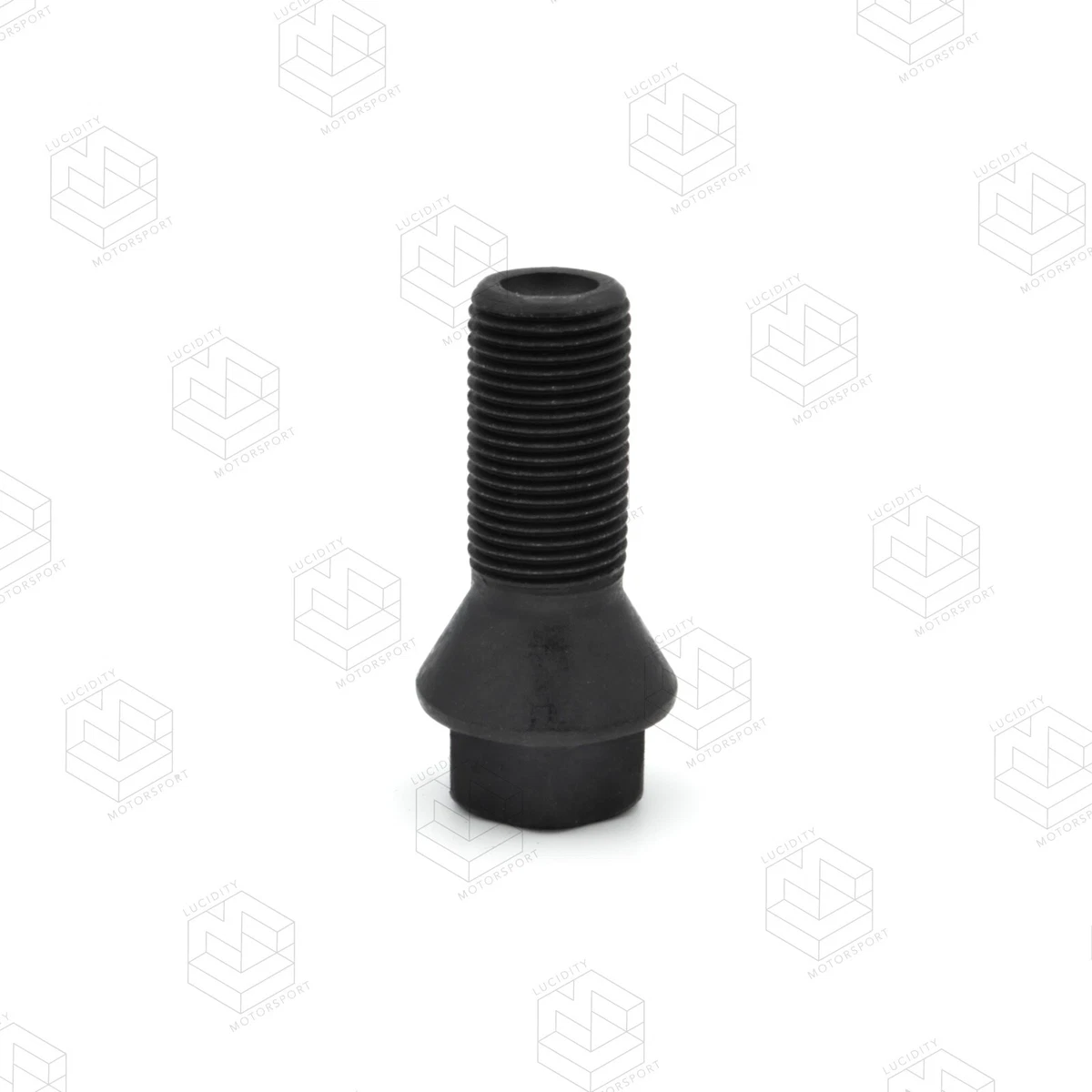 1x M14 x 1.25 27mm Wheel Bolt, OEM Style, Black, Tapered Seat Nuts 