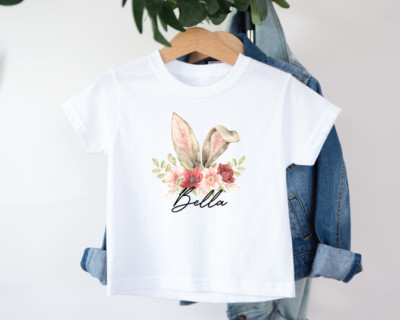 Kinder Personalisiertes Ostern T-Shirt 2025 Mädchen Kinder Osteroutfit Eiersuche