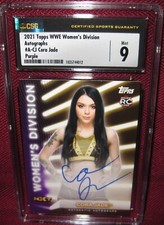 2021 WWE WOMEN'S DIVISION AUTOGRAPH #A-CJ CORA JADE PURPLE 50/99 CSG 9 AUTO 10