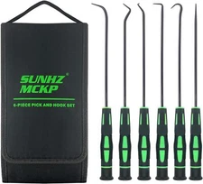 Pick and Hook Set, 6 Piece Precision Pick Tool Set with Case, Automotive Hand...