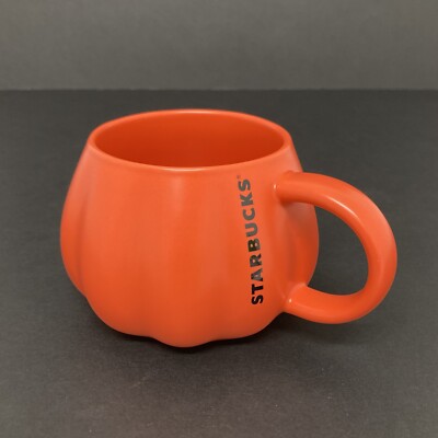 Starbucks Orange Pumpkin Coffee Mug Ceramic Halloween Autumn Fall