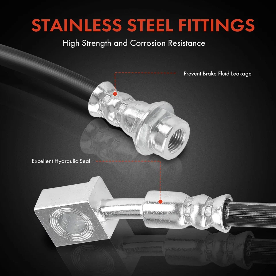 Manguera hidráulica de freno exterior trasero 2 piezas para Chevy Suburban Tahoe GMC Yukon Cadillac Foto 4 de 4