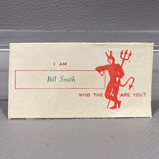 Victorian Style Calling Name Card with Devil - I Am Who the Hell Are You? 3x1.5"