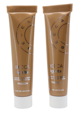 Becca ignite liquified Light Highlighter Passion 0.5 fl oz / 15 ml  (Lot of 2)