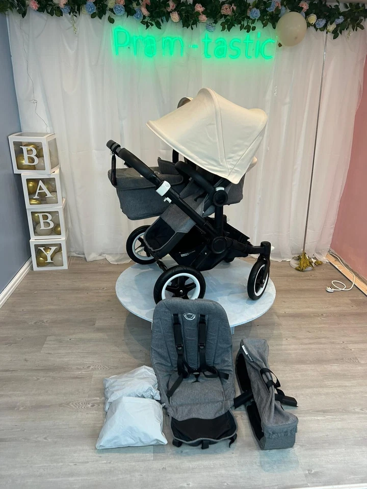 Bugaboo donkey 3 Duo Grey melange & Off White - REFURBISHED - Image 3 of 4