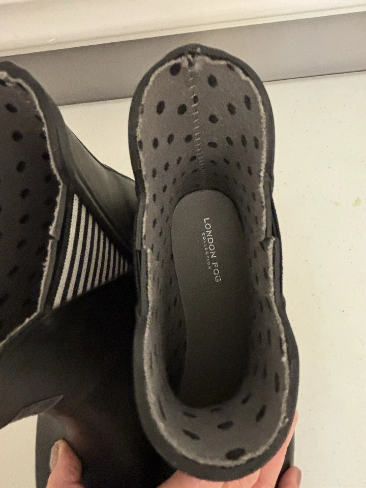 London Fog Womens Ankle In Black  Rain Boots Size 9. - Image 4 of 4