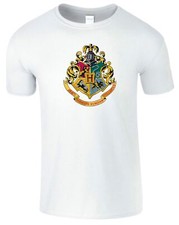 Harry Potter Mens T Shirt Hogwarts Crest Wizardry Hipster School Present Tee