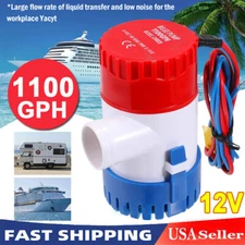 1100GPH 12V Electric Marine Submersible Bilge Sump Water Pump for Boat 3/4" Hose
