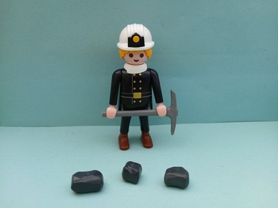 PLAYMOBIL BERGWERK - BERGMANN BERGARBEITER STIRNLAMPE  Zeche Mine blond