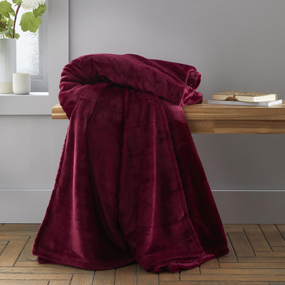 Catherine Lansfield Extra Large Raschel Velvet Touch 200X240Cm Überwurf Rot, DS/...