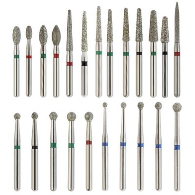 Dental Diamonds FG Burs Football Egg Round End Taper Friction Grip 368 856 850