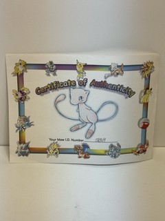 POKÉMON MEW RED BLUE CERTIFICATE OF AUTHENTICITY ID # 5864 RARE TOYS R US PROMO