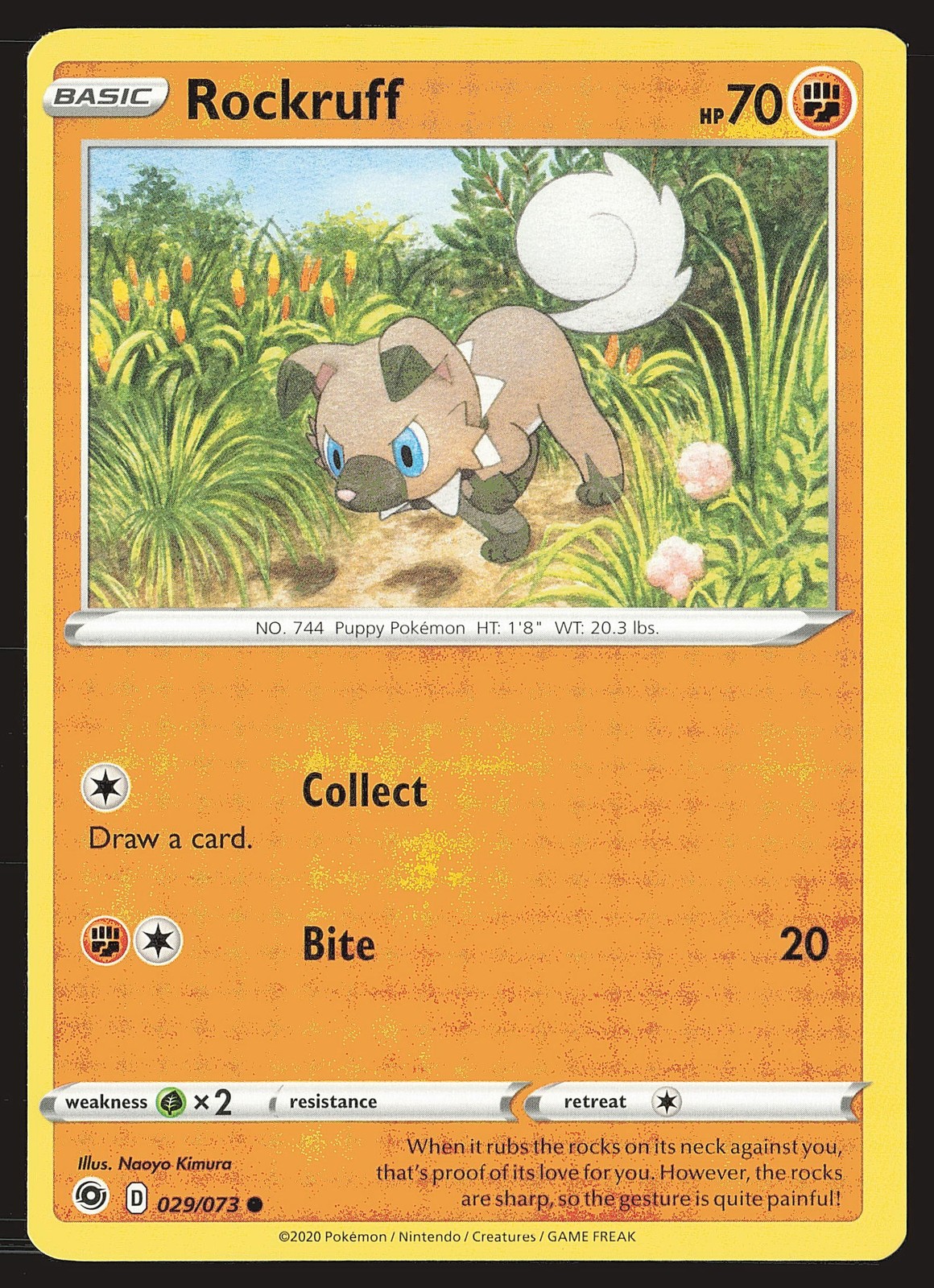 Champion's Path Rockruff #29/73 Common Pokemon Card