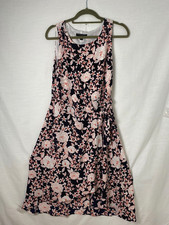Banana Republic Floral Faux Wrap Dress Sleeveless Tie Belt On The Side