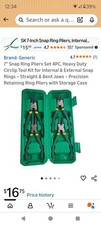 4Pcs 7" Internal/External Snap Ring Pliers Set Heavy Duty Circlip Pliers Kit