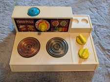 Vtg 1978 Fisher-Price 919 Kitchen Stove Top Magic Burners Timer Bell Works