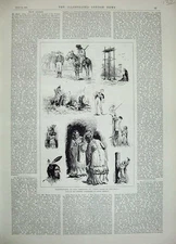 Original Old Antique Print 1889 Illustrations Pual Frenzeny America Indians Art