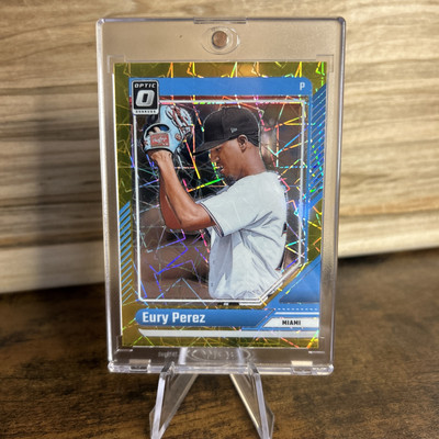 Eury Perez 2024 Panini Donruss Optic Gold Prizm /10 Miami Marlins #19
