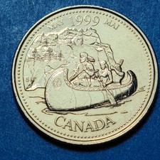 1999 May CANADA 25 CENTS QUARTER Combined Ship