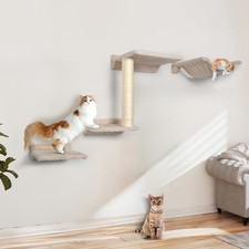 Cat Wall Shelves - 5 Pcs Wall-Mounted Cat Furniture Tree Climbing Wall System...