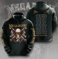 Megadeth band Rock Band World Tour 2025 3D AOP Hoodie Gift For Valentine