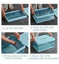 3 X Plastic Storage Boxes - Collapsible Storage Bins, Wardrobe Closet Organis