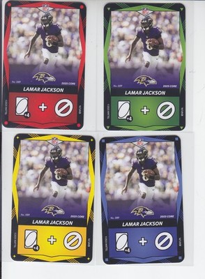 4 - 2025 NFL UNO Elite LAMAR JACKSON Yellow, Red, Green, Blue Ravens #089