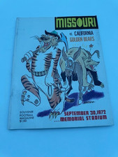 1972 Missouri Tigers Mizzou California Bears Football Program Steve Bartkowski