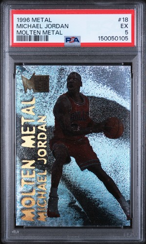 1996 FLEER METAL MOLTEN METAL #18 MICHAEL JORDAN PSA 5