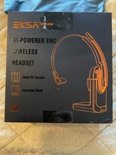 EKSA H5 Wireless Headset w/ Mic USB Dongle  Charging Stand   Tested