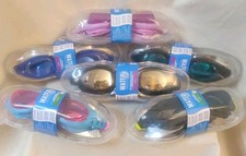 LOT of 6 Swim Goggles Adult 3 Youth 3 Cushioned Silicone Eye Cup w/Cases NEW