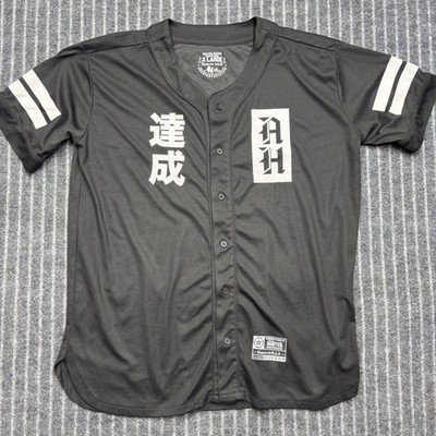 Rooster Teeth Mens Achievement Hunter Baseball Jersey XL Black Gamer Streetwear