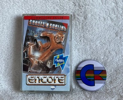 Commodore 64 / 128 CBM C64 Ghosts and Goblins - neues Gehäuse, funktioniert, GRATIS Badge