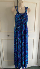 NEW LOOK - turquoise/purple jersey maxi dress - Size 14