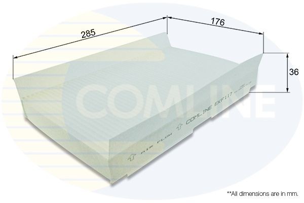 Cabin Air Filter Fits Citroën C2 C2 Enterprise C3 DS Peugeot VW COMLINE EKF117