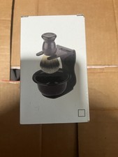 Black 3-in-1 Shaving Brush Kit with Bowl, Brush, and Razor Stand Grooming Set