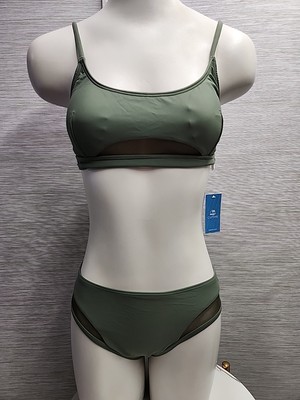 NWT  Cupshe Womens Two Piece Bikini Size Small Olive Green 