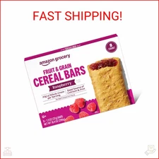 Amazon Grocery, Fruit & Grain Cereal Bars, Raspberry, 1.3 Oz, 8 Ct (Previously H