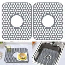 New Best Silicone Sink Protector for Kitchen Bathroom Sink, 2 Pack 13.58"x 11.6"