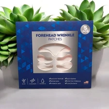 Forehead Wrinkle Patch Aloe Collagen Vitamin E Hydrate Reusable Silicone 4 Packs
