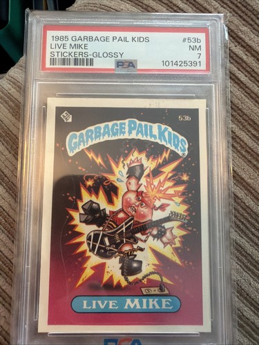 1985 Garbage Pail Kids GPK Stickers #53b Live Mike PSA 7 Glossy NEAR MINT