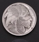 Pinwheel Spiral Variation – Buffalo Nickel Engraving - Hand Carved Coin