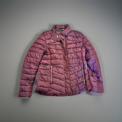 Barbour Kleid Tartan Burgunderrot Faser Daunen Puffer Größe 12 