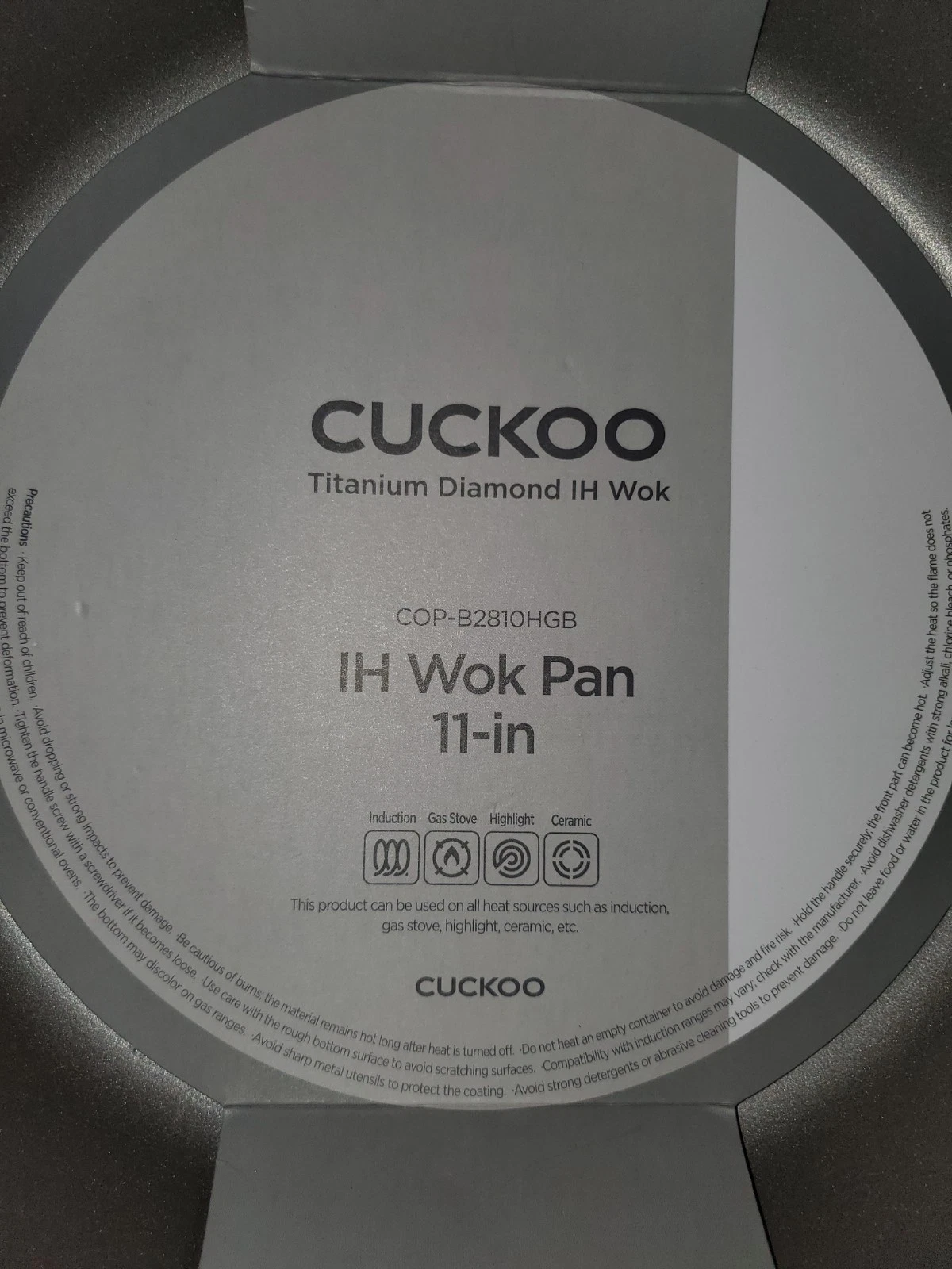 CUCKOO Titanium Diamond IH Wok 11" – Induction Ready Nonstick Pan – New
Opens in a new window or tab